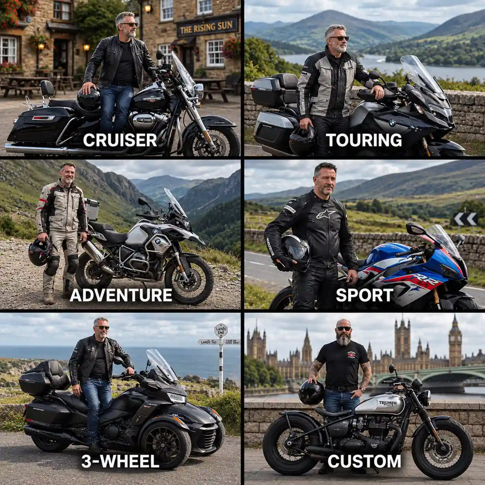 Cruiser, Tourer, ADV, Three-Wheeler. Two Straps.